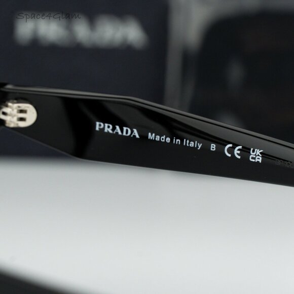 BRAND NEW Prada PRA19V 16K1O1 Black Square Demo Women Eyeglasses - Picture 7 of 8